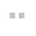 Square Brilliant-Cut Diamond Stud Earrings in 14K White Gold