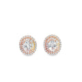 Oval-Cut Brilliant Diamond Stud Earrings in 14k Rose Gold