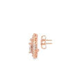 Oval-Cut Brilliant Diamond Stud Earrings in 14k Rose Gold