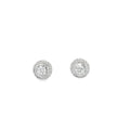 Classic Round Brilliant Cut Diamond Stud Earrings in White Gold