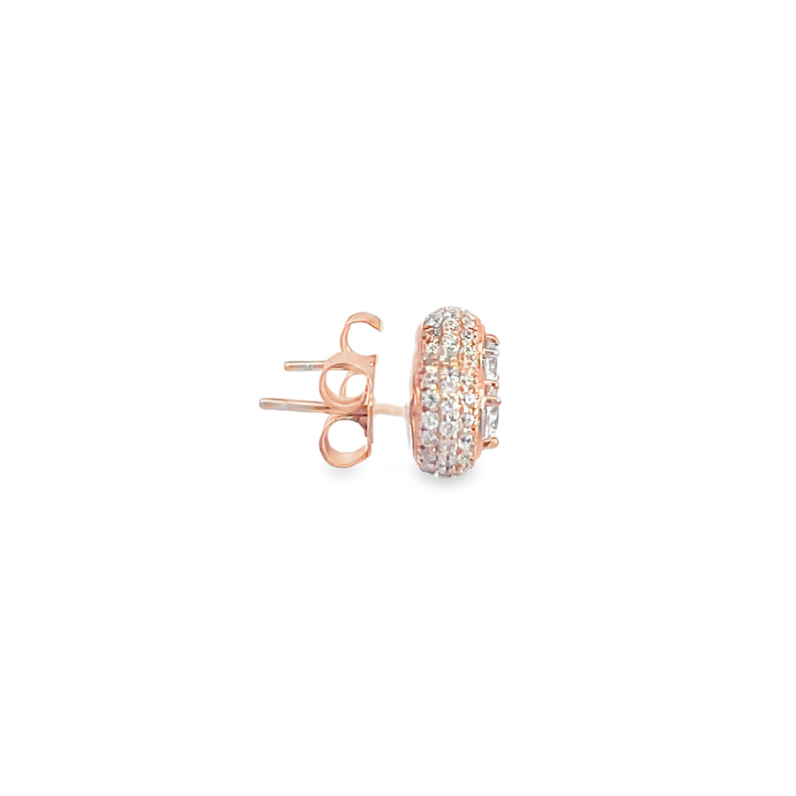 Classic Round Brilliant Diamond Stud Earrings in 14k Rose Gold