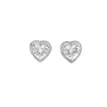 Heart-Shaped Brilliant-Cut Diamond Stud Earrings in White Gold