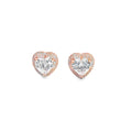Heart-Shaped Brilliant-Cut Diamond Stud Earrings in White Gold