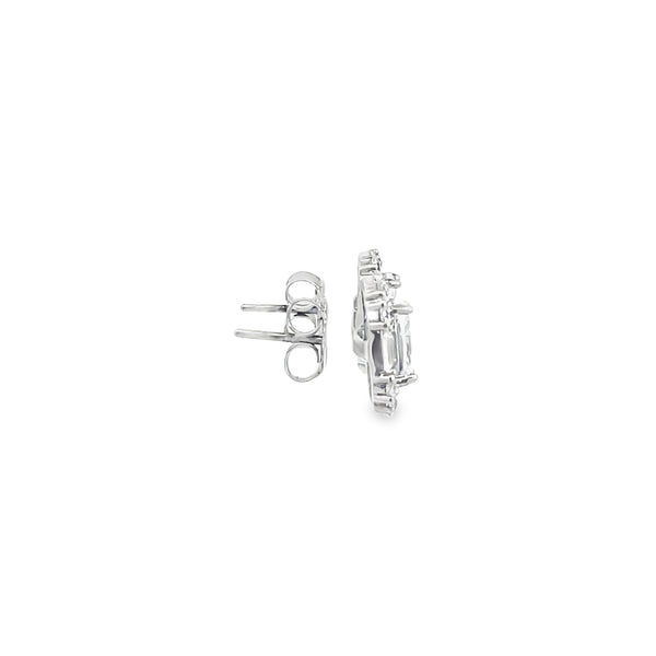 Oval Brilliant Cut Diamond Stud Earrings in White Gold