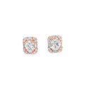 925 Silver Rose Gold Oval-Cut Stud Earrings