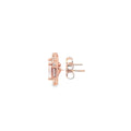 925 Silver Rose Gold Oval-Cut Stud Earrings