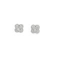 Classic Round Brilliant Cut Diamond Stud Earrings in White Gold