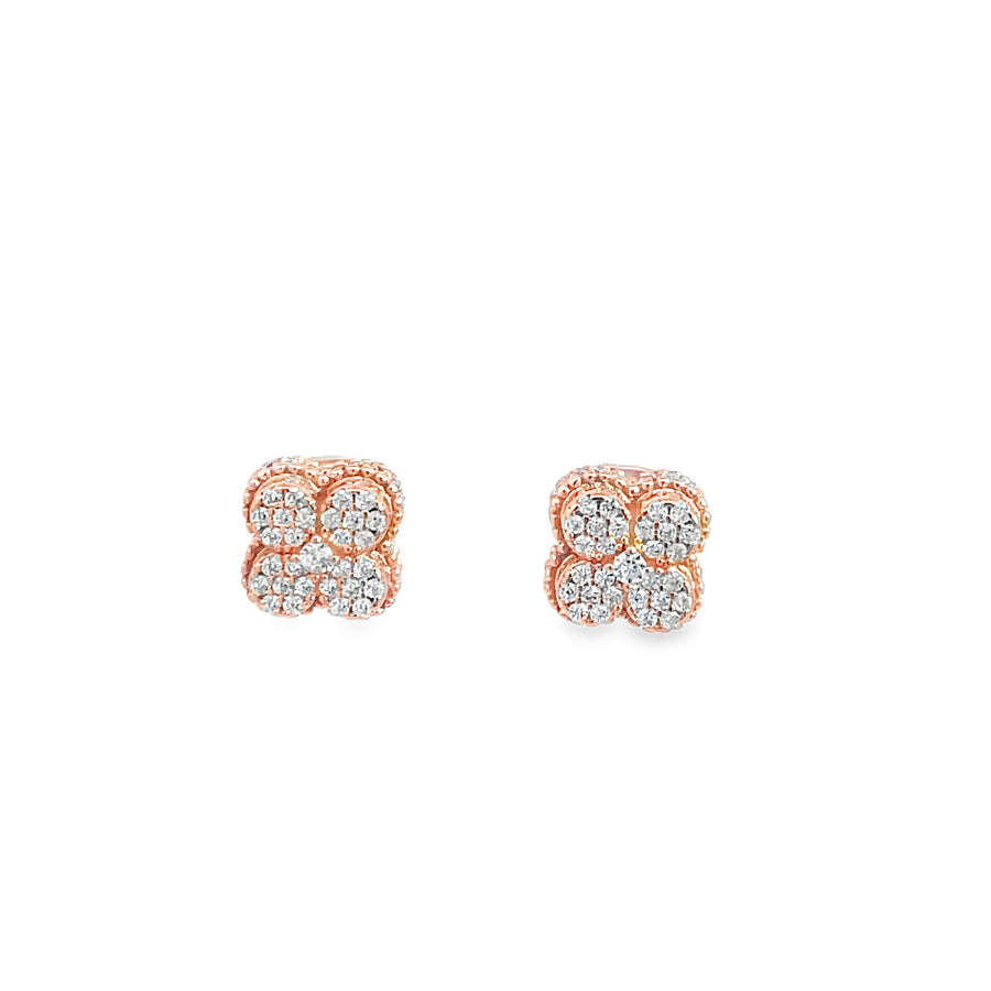 Classic Round Brilliant Cut Diamond Stud Earrings in White Gold