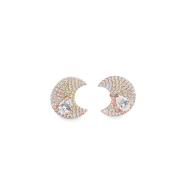Pear Shape Brilliant Cut Diamond Stud Earrings in White Gold