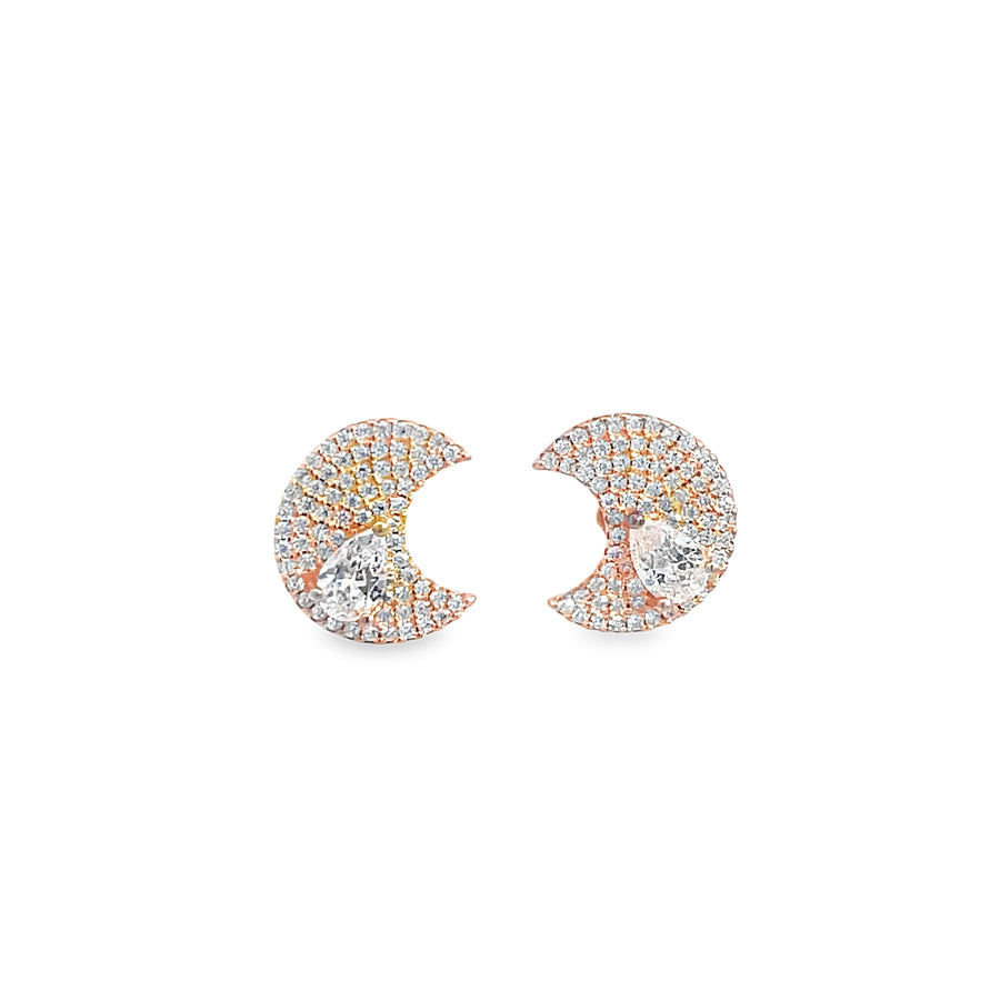 Pear Shape Brilliant Cut Diamond Stud Earrings in White Gold