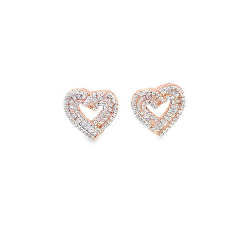 925 Silver Baguette-Cut Stud Earrings