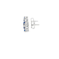 Classic Square Step-Cut Blue Sapphire Stud Earrings in White Gold