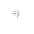 925 Silver Floral Halo Princess Cut Stud Earrings