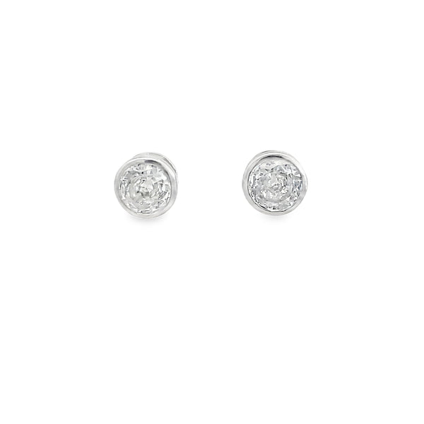 Classic Round Brilliant-Cut Diamond Stud Earrings in 14K White Gold