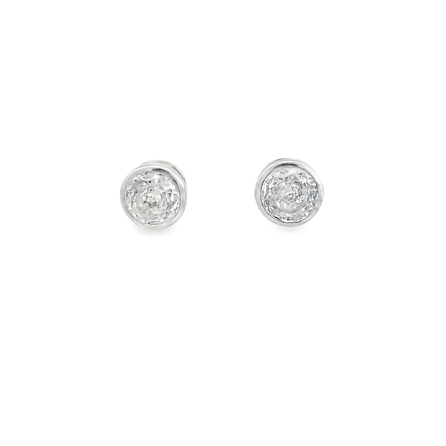 925 Silver Classic Round Solitaire Stud Earrings