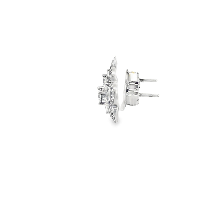Classic Round Brilliant Diamond Stud Earrings in 14k White Gold