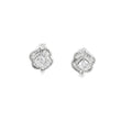Cushion Cut Brilliant Diamond Stud Earrings in White Gold