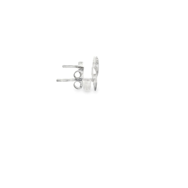 Classic Round White Gold Polished Stud Earrings