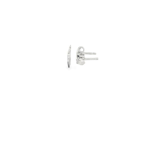 Classic Round White Gold Polished Stud Earrings