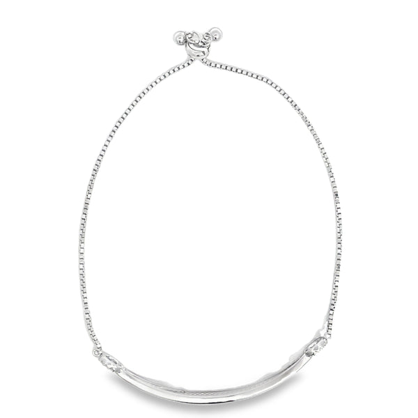Elegant Round Brilliant Diamond White Gold Chain Bracelet