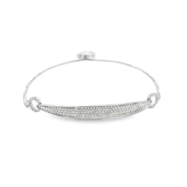 Elegant Round Brilliant Diamond White Gold Chain Bracelet