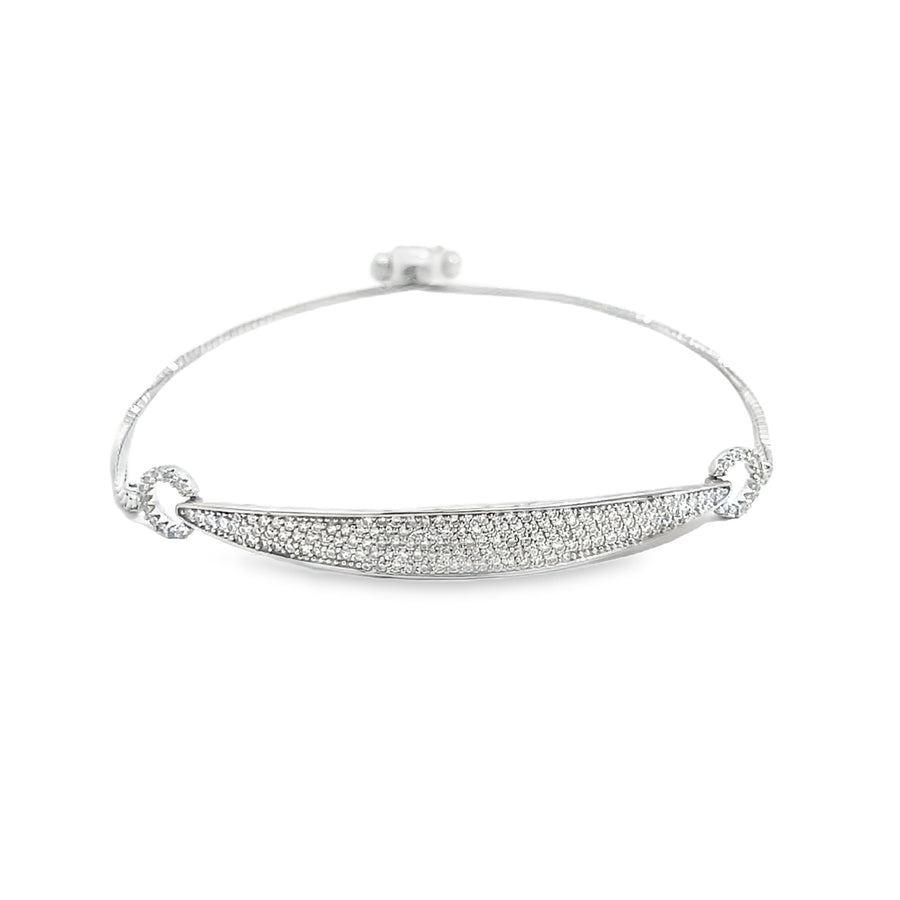 Elegant Round Brilliant Diamond White Gold Chain Bracelet