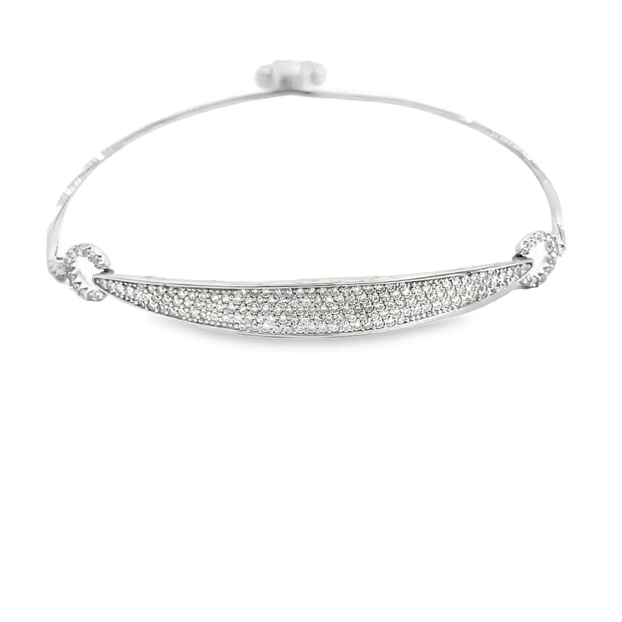 Elegant Round Brilliant Diamond White Gold Chain Bracelet