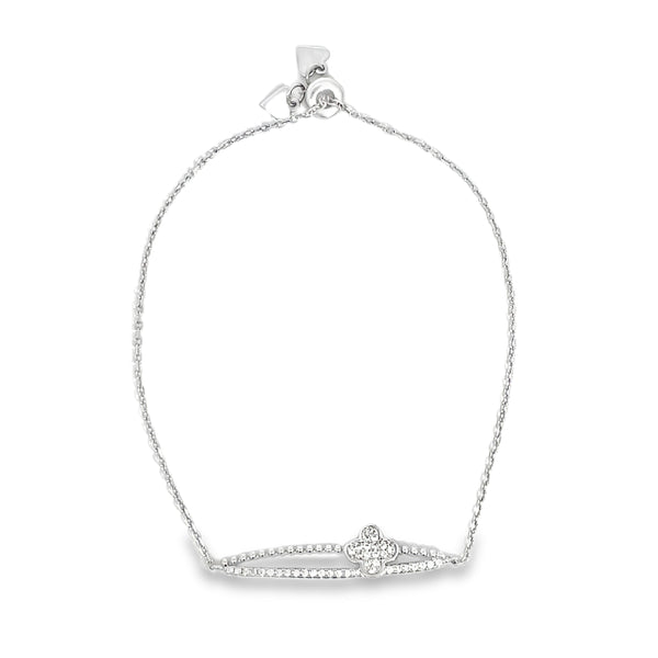 Elegant White Gold Chain Bracelet Featuring Round Brilliant Diamond Accents