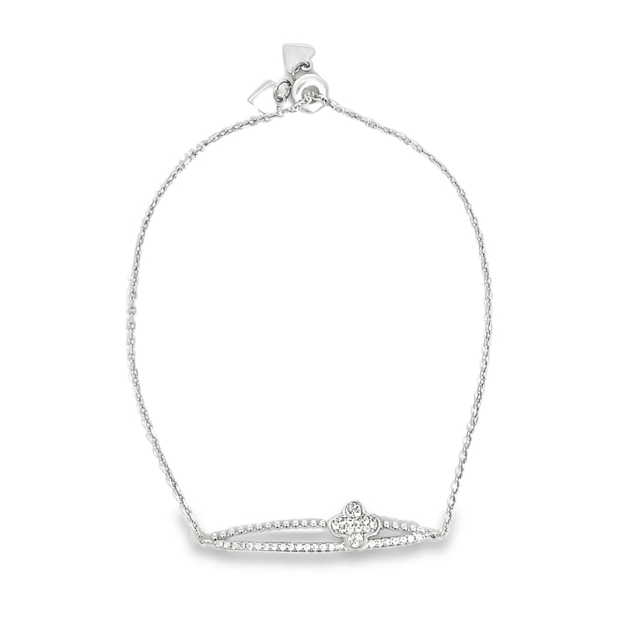 Elegant White Gold Chain Bracelet Featuring Round Brilliant Diamond Accents