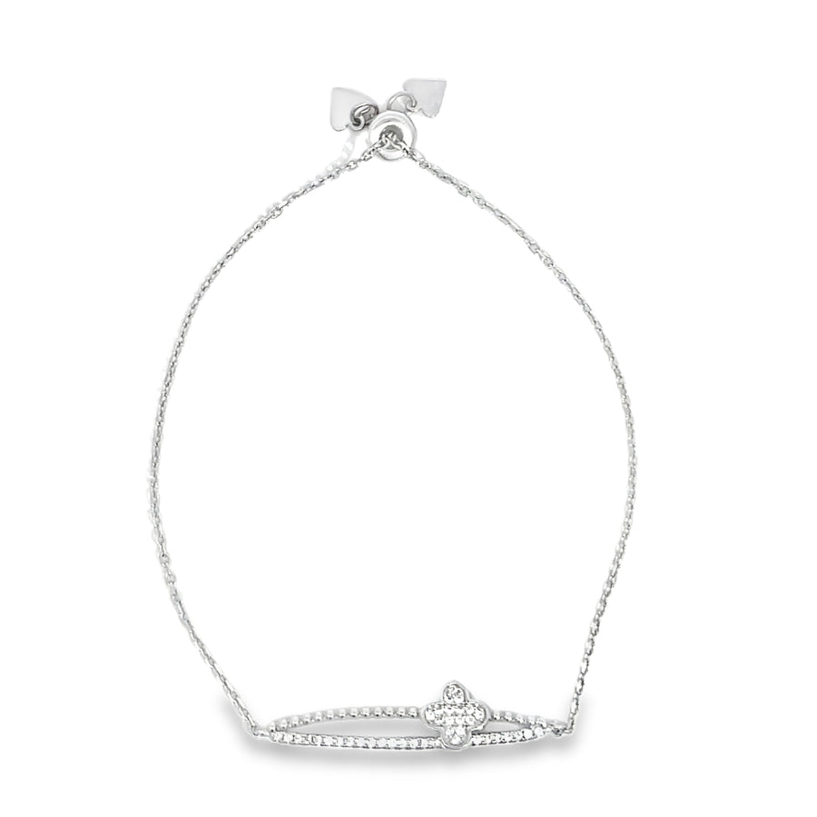 Elegant White Gold Chain Bracelet Featuring Round Brilliant Diamond Accents