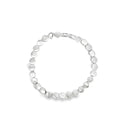 Classic 18k White Gold High-Polished Interlocking Chain Link Bracelet