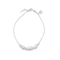 Textured Bead and Diamond Box Chain Bracelet in S925 Sterling Silver
