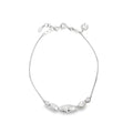 Textured Bead and Diamond Box Chain Bracelet in S925 Sterling Silver