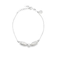 Polished Sterling Silver Beaded Charm Bracelet with Engraved Disc Detail