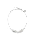 Polished Sterling Silver Beaded Charm Bracelet with Engraved Disc Detail