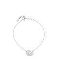 Interlocking Pavé Diamond and Polished Ring Chain Bracelet in Sterling Silver