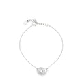 Interlocking Pavé Diamond and Polished Ring Chain Bracelet in Sterling Silver