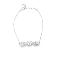 Sterling Silver Diamond Butterfly and Radiant Station Bracelet