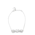 Sterling Silver Diamond Butterfly and Radiant Station Bracelet