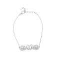 Sterling Silver Diamond Butterfly and Radiant Station Bracelet
