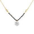 Floral Diamond and Pearl Beaded Mangalsutra in Yellow Gold