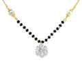Floral Diamond and Pearl Beaded Mangalsutra in Yellow Gold