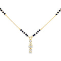 Yellow Gold Multi-Cut Diamond Pendant Beaded Necklace