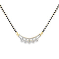 Floral Diamond Curve Yellow Gold Beaded Mangalsutra