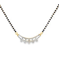 Floral Diamond Curve Yellow Gold Beaded Mangalsutra