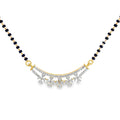 Floral Diamond Curve Yellow Gold Beaded Mangalsutra