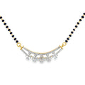 Floral Diamond Curve Yellow Gold Beaded Mangalsutra