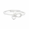 925 Sterling Silver Freshwater Pearl Infinity Heart Adjustable Ring