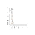925 Sterling Silver Triple Pearl Drop Stud Earrings