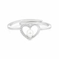 925 Sterling Silver Pearl Heart Ring